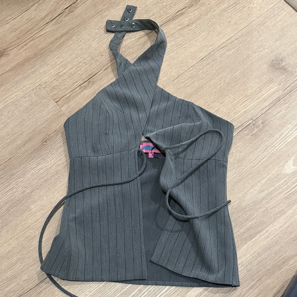 Gray Halter Top